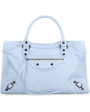 Balenciaga Le City Medium Leather Bag - Blue