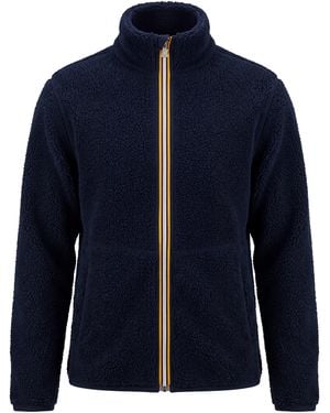 K-Way High Neck Sweater With Zipper - Blue