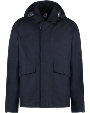 K-Way Cotton-Linen Blend Jacket - Blue