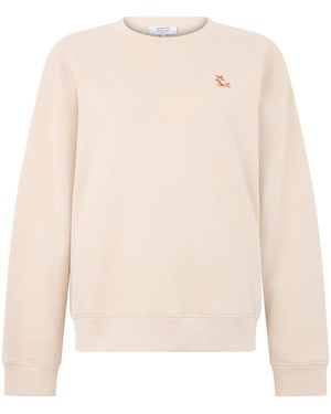 Maison Kitsuné Crew Neck Sweatshirt - White