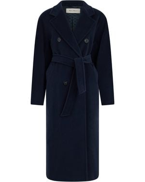 Max Mara Cappotto lungo con cintura - Blu