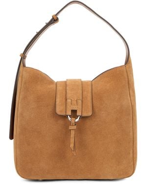 Hogan Borsa a spalla in suede - Marrone