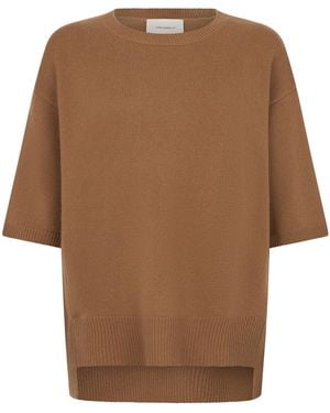 Lisa Yang Short Sleeve Cashmere Jumper - Brown