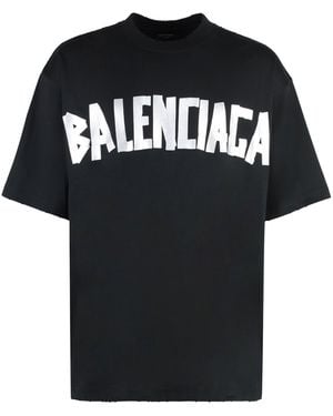 Balenciaga Cotton Crew-Neck T-Shirt - Black