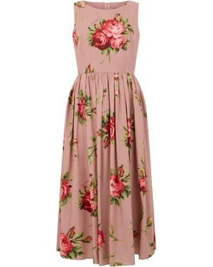 Dolce & Gabbana Floral Midi Dress - Pink