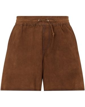 P.A.R.O.S.H. Suede Shorts - Brown