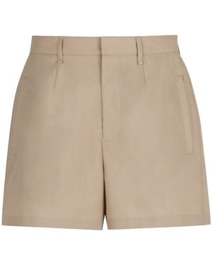 Fendi Wool Bermuda-Shorts - Natural