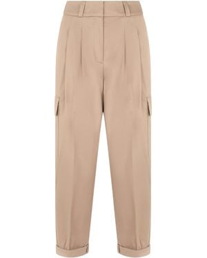 Peserico Cargo Pants With Cuff - Natural