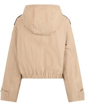 Moncler Mini Hooded Cotton Blend Jacket - Natural