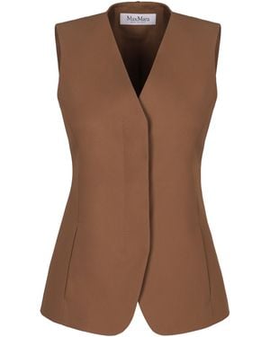 Max Mara Vest Reno Cotton Blazers - Brown
