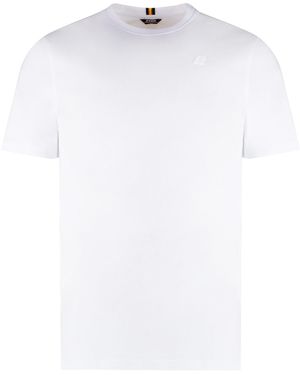 K-Way Odom Letitrain Cotton Crew-Neck T-Shirt - White