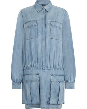 7 For All Mankind Denim Midi Dress - Blue