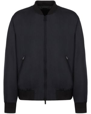 Giorgio Armani Embroidered Knit Blouson - Black