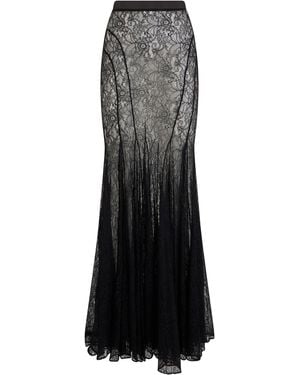 Elisabetta Franchi Long Lace Skirt - Black