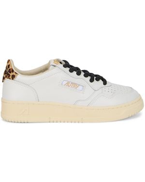 Autry Sneakers With Leopard Details - White