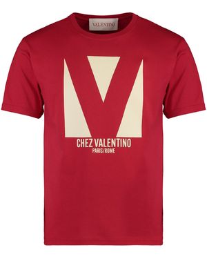 Valentino Garavani Cotton Crew-Neck T-Shirt - Red