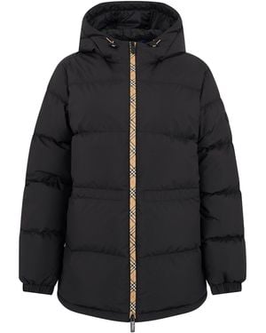 Burberry Padded Jacket With Hood - Black