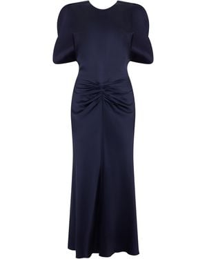 Victoria Beckham Bela Satin Midi Dress - Blue