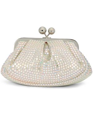 Weekend by Maxmara Small Satin Cake Bag With Rhinestones - Natural
