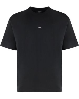 A.P.C. T-shirt girocollo Boxy Micro Logo in cotone - Nero