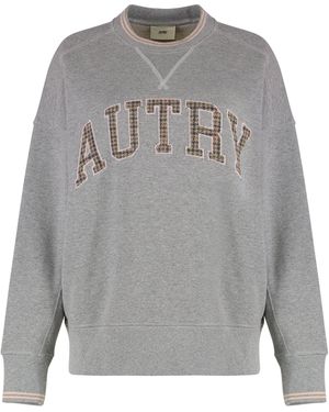 Autry Felpa College in cotone con logo - Grigio