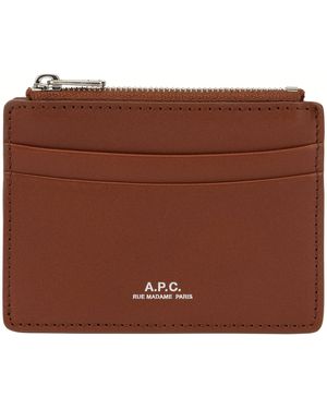 A.P.C. Portacarte in pelle Andre - Marrone