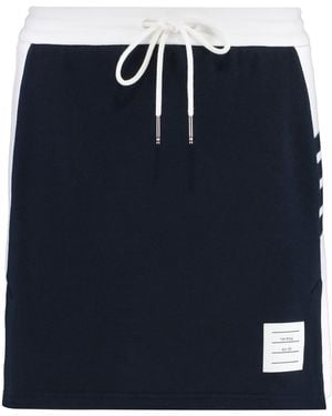 Thom Browne Jersey Cotton Miniskirt - Blue