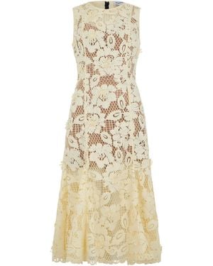 Self-Portrait Floral Midi Dress - Natural