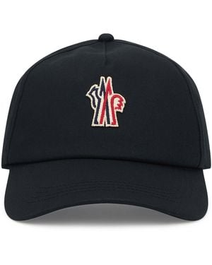 Moncler Cotton Cap With Logo - Black