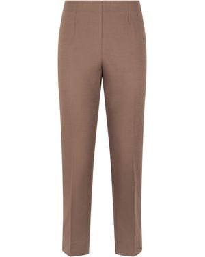 Peserico Straight Cotton Elastic Pants - Brown