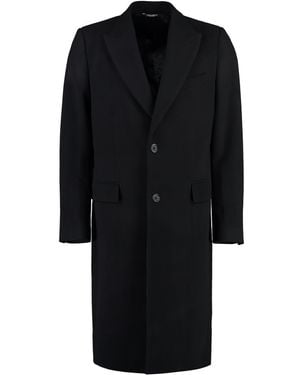 Dolce & Gabbana Cappotto monopetto in lana - Nero