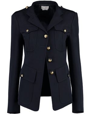 Alexander McQueen Wool And Cotton Jacket - Blue