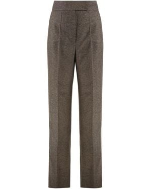 Max Mara Wide-Leg Trousers Wool Virgin - Grey