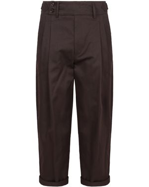 Dolce & Gabbana Cotton-Twill Bush-Trousers - Brown