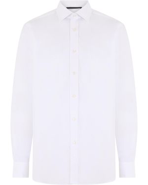 BOSS Cotton Shirt With Long Sleeves - White