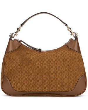 Gucci Borsa Hobo Medium in suede - Marrone