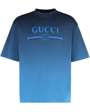 Gucci Cotton Crew-Neck T-Shirt - Blue