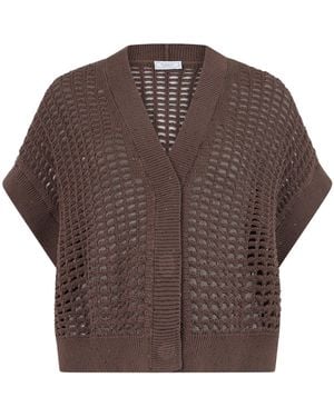 Peserico Lace-Knit Cardigan - Brown