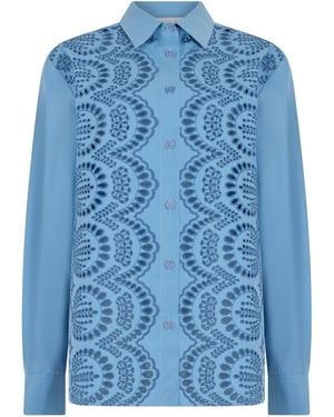 P.A.R.O.S.H. Lace Sangallo Shirt - Blue