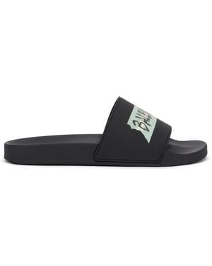Balenciaga Pool Slide Sandals - Black