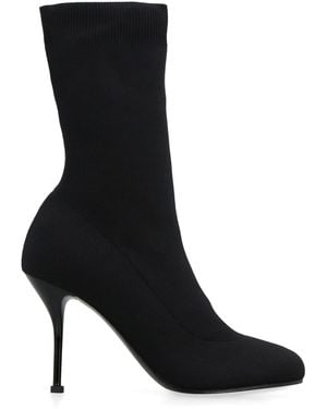 McQueen Sock Stiletto Boots - Black