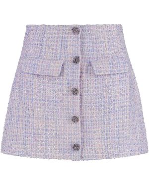 Self-Portrait Knitted Mini Skirt - Purple