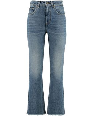 Golden Goose Embroidered Patch Cropped Jeans - Blue