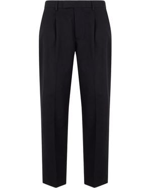 ZEGNA Cotton And Linen Trousers - Blue
