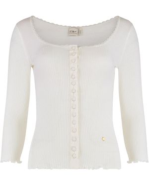 Chloé Cardigan in cotone - Bianco