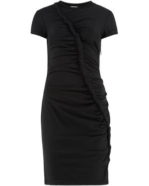 McQueen Gathered Detailed Mini Dress - Black