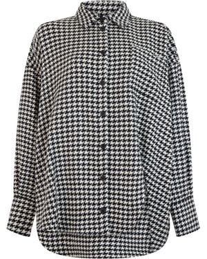 The Attico Pied-De-Poule Shirt - Gray