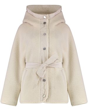 Pinko Faux Fur Peacoat - Natural
