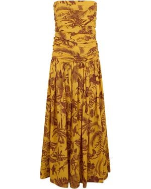 ALÉMAIS Long Printed Dress - Yellow