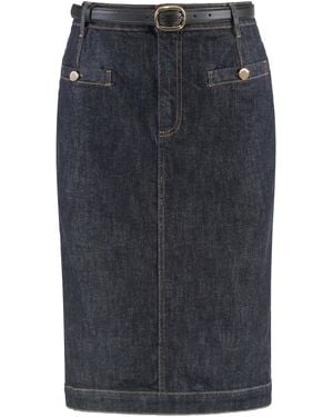 Self-Portrait Denim Skirts - Blue